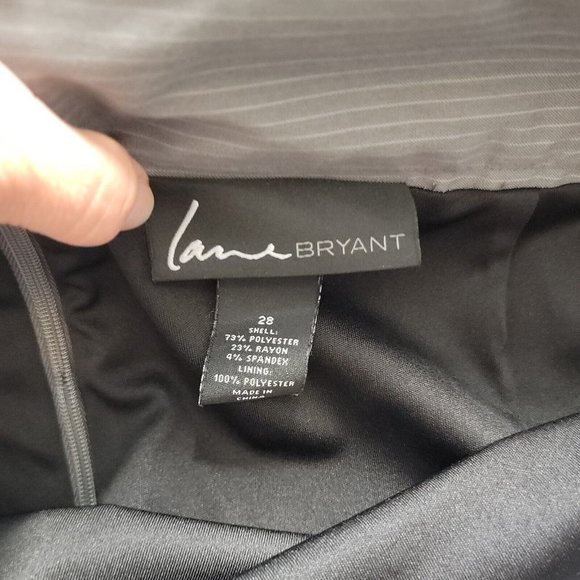 Lane Bryant Classy Skirt ~ Sz 28 ~ Gray ~ Pinstripes ~ Lined ~ Knee Length - Picture 3 of 4